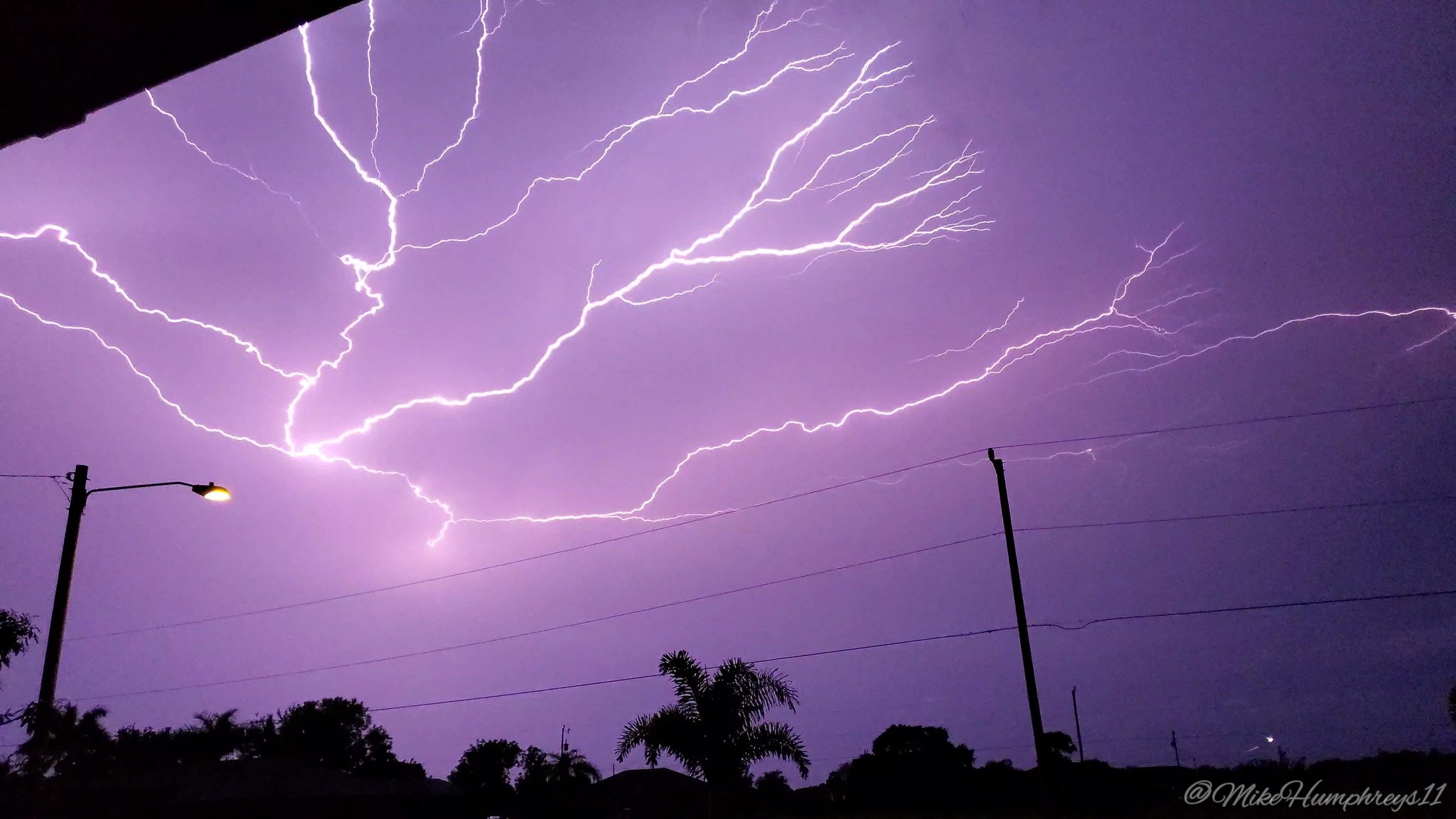 Lightning just before sunrise in Cape Coral, FL by Mike Humphreys @MikeHumphreys11