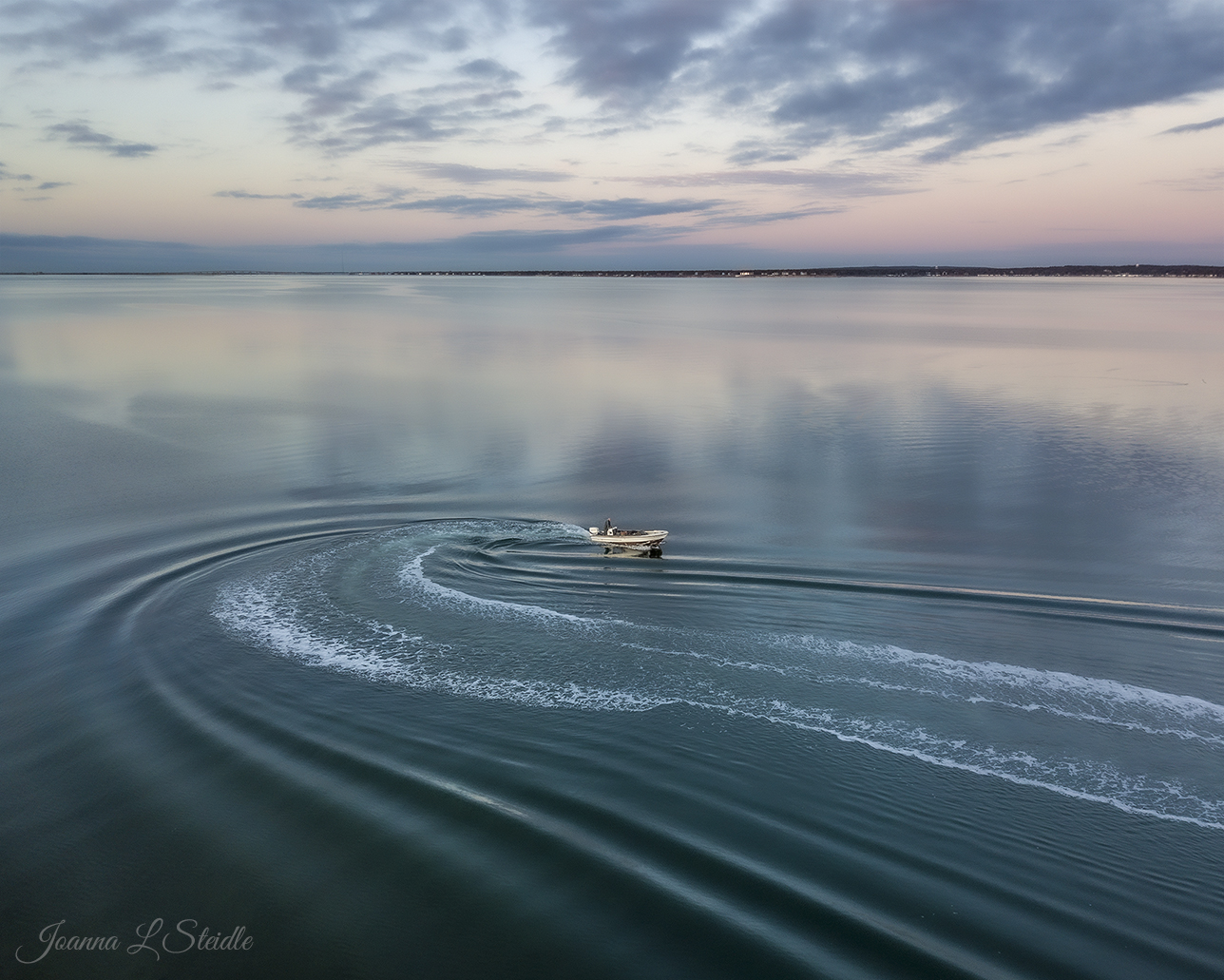 Local clammer on Shinnecock Bay, Southampton, NY by Joanna L Steidle @HamptonsDrone