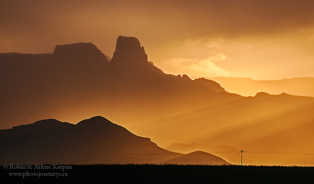 Sunset over the Drakensburg Mountains, South Africa by Robin&Arlene Karpan @KarpanParkland