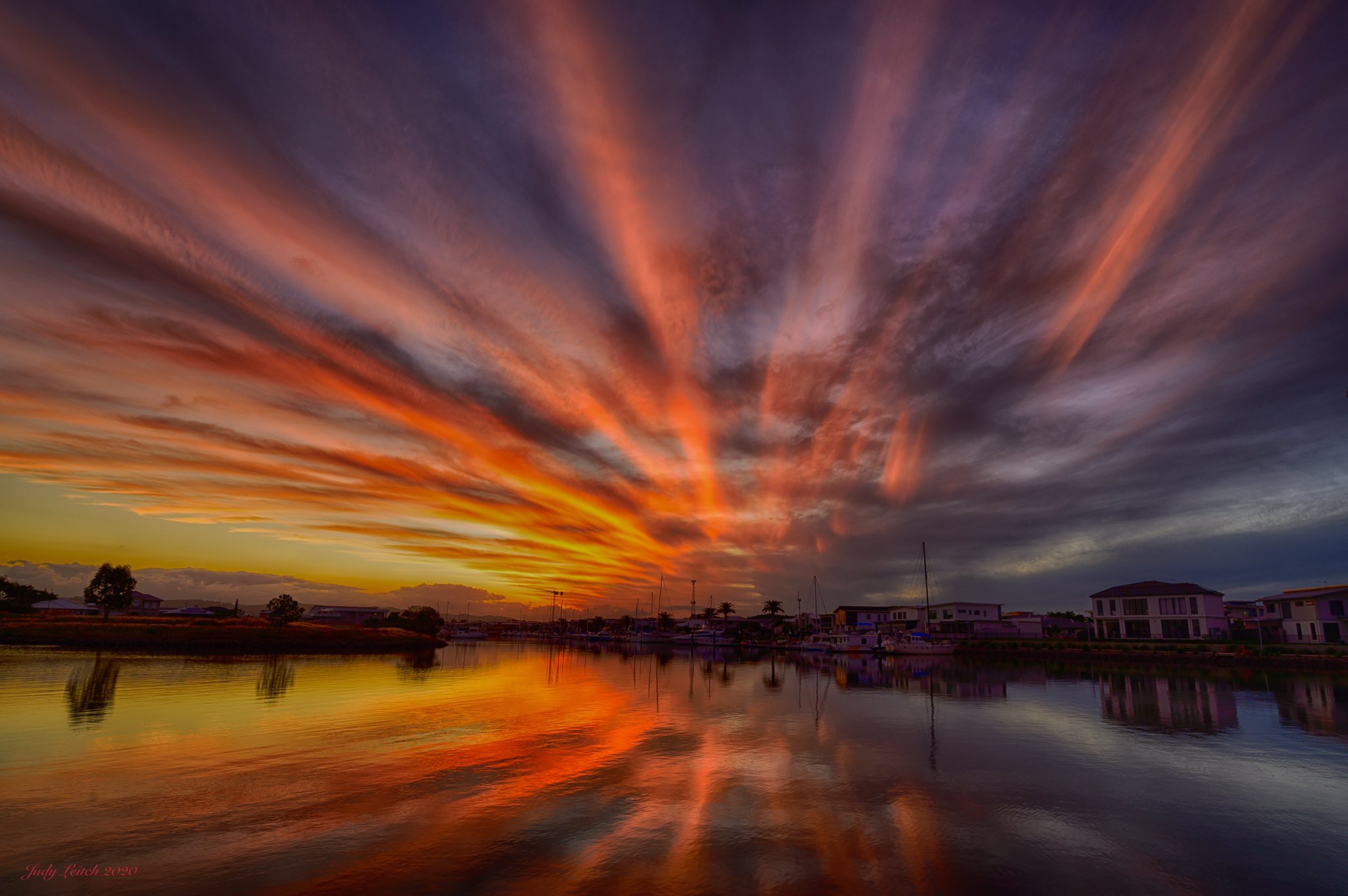 2nd Place 1st sunset of winter 2020, Hope Island on the northern Gold Coast by Judy Leitch @leitchbird