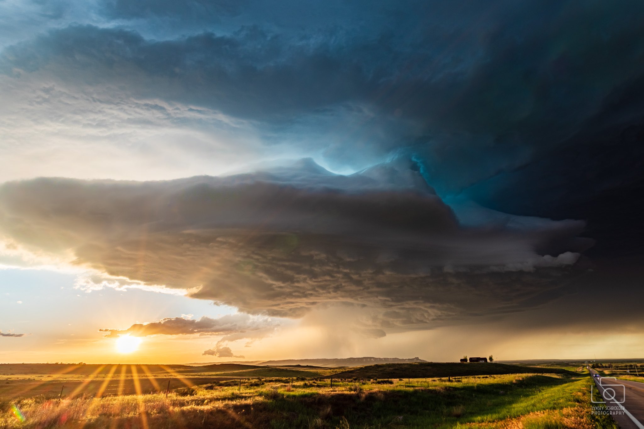 2nd Place Chasing unexpected supercell across the Nebraska panhandle at sunset by Lynsey Schroeder @LSchroederPhoto