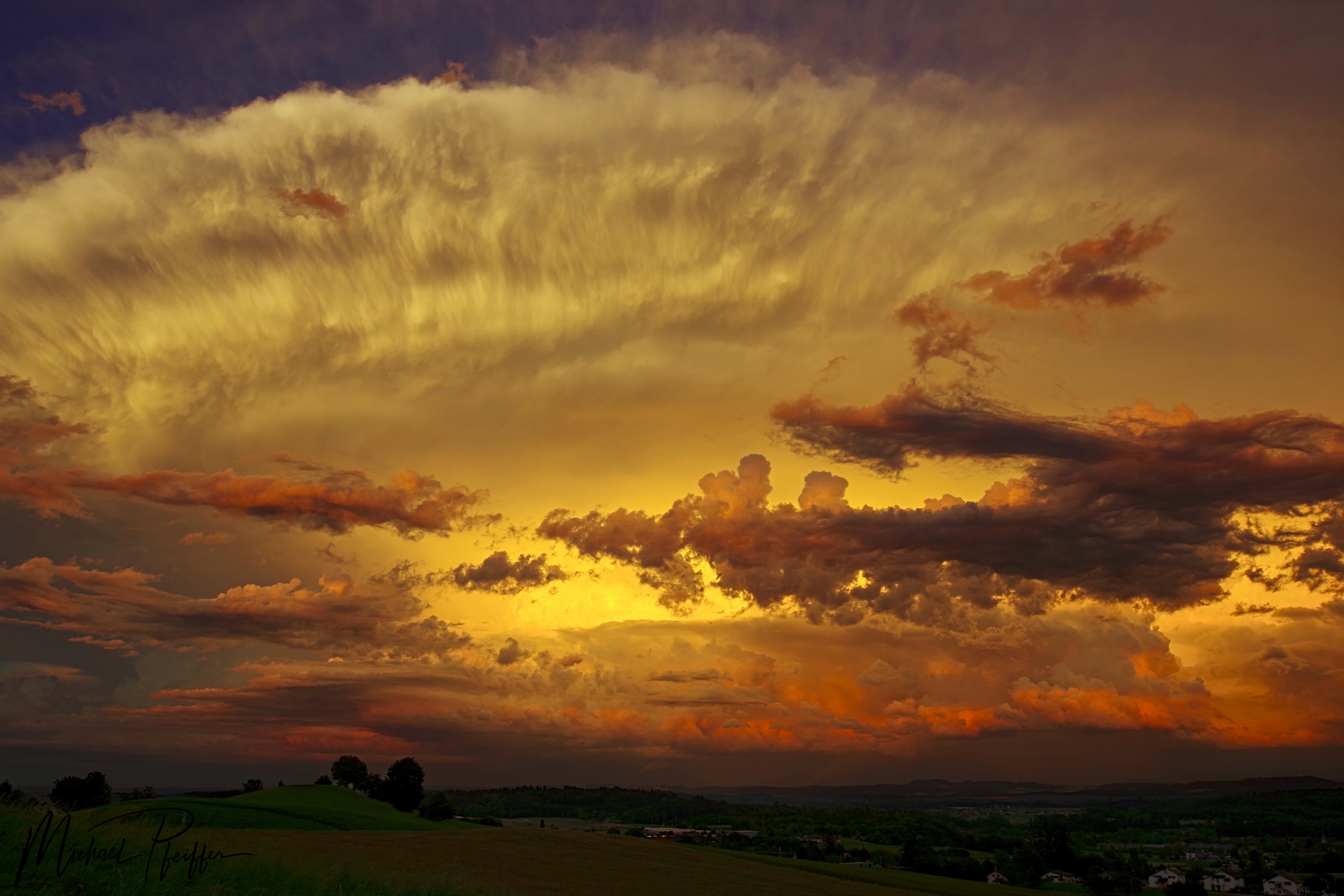 1st Place Stunning storm in the evening light in Switzerland by Wetter Ludwigsburg @lubuwetter