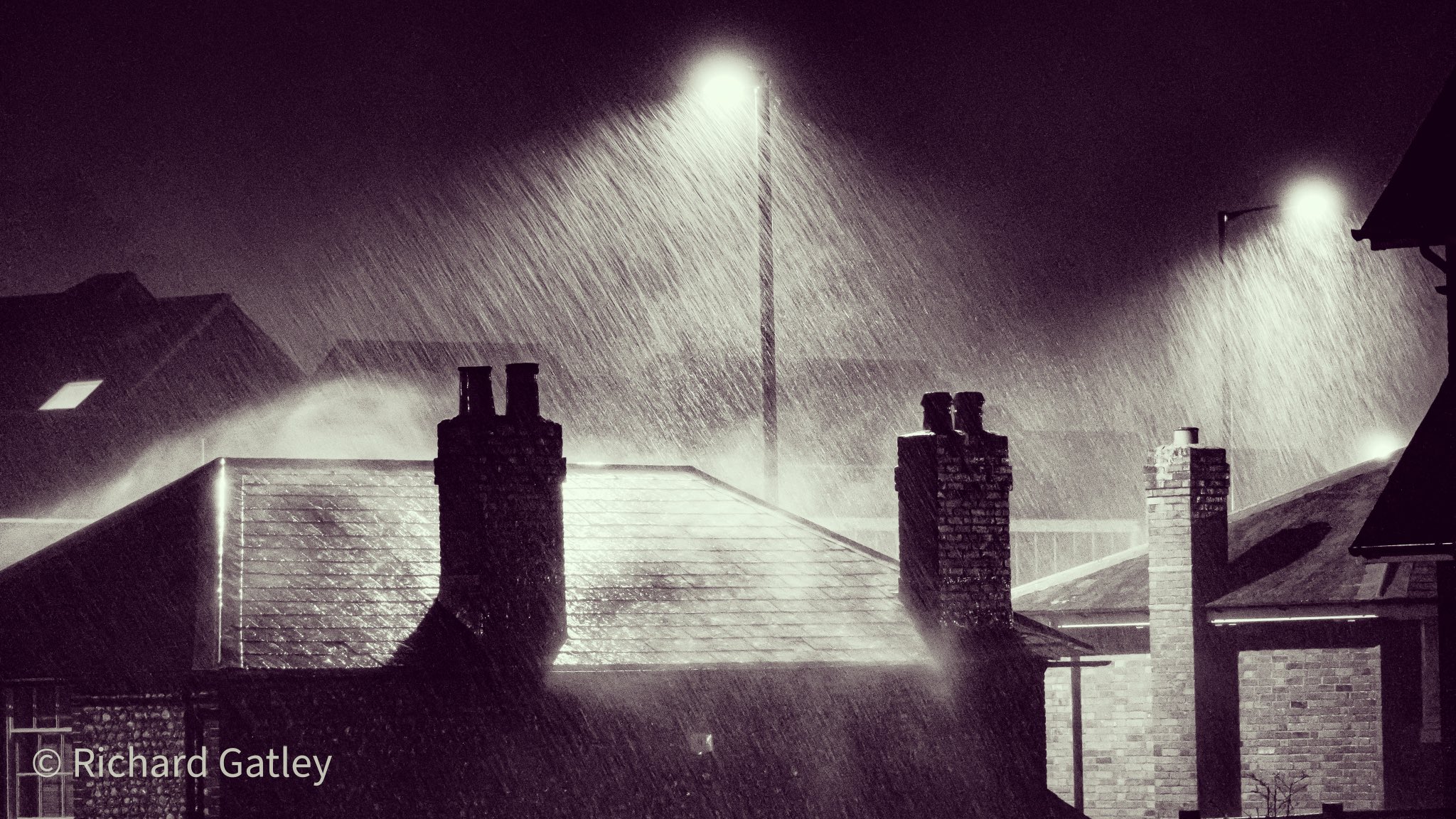 1st Place Torrential rain falling on the old Customs House by the Chichester Canal Basin by Richard Gatley @RGatley