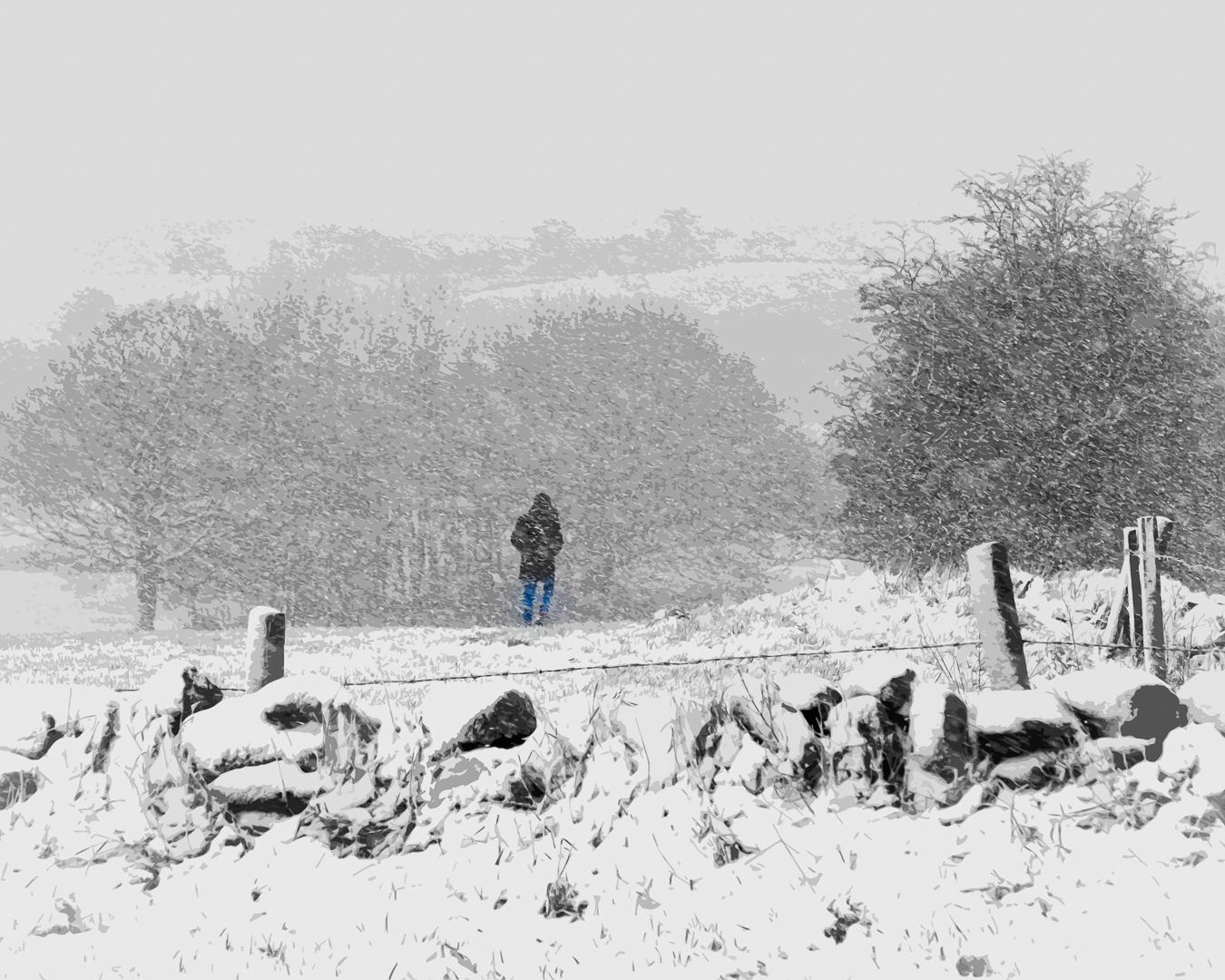 2nd Place Heading Home. Snow falling on Wilsden Hill, Bradford by Ron Pengelly @ronpengelly