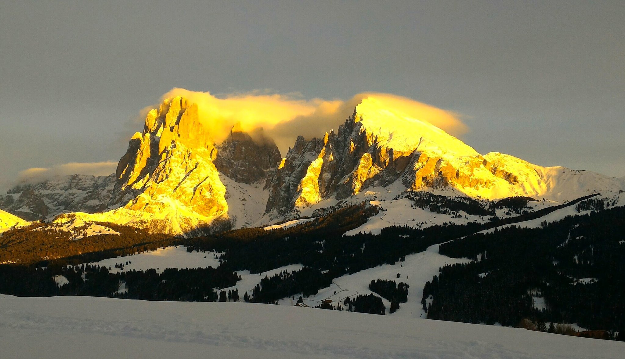 1st Place "God speaking to the mountain" Sassolungo & Sassopiatto in the Dolomites by Gianluca Ugolini @GianlucaUgolini