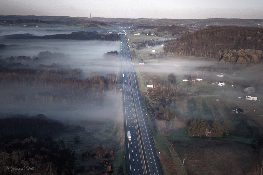 3rd Place Eye on the Road, PA USA by Joanna L Steidle @HamptonsDrone