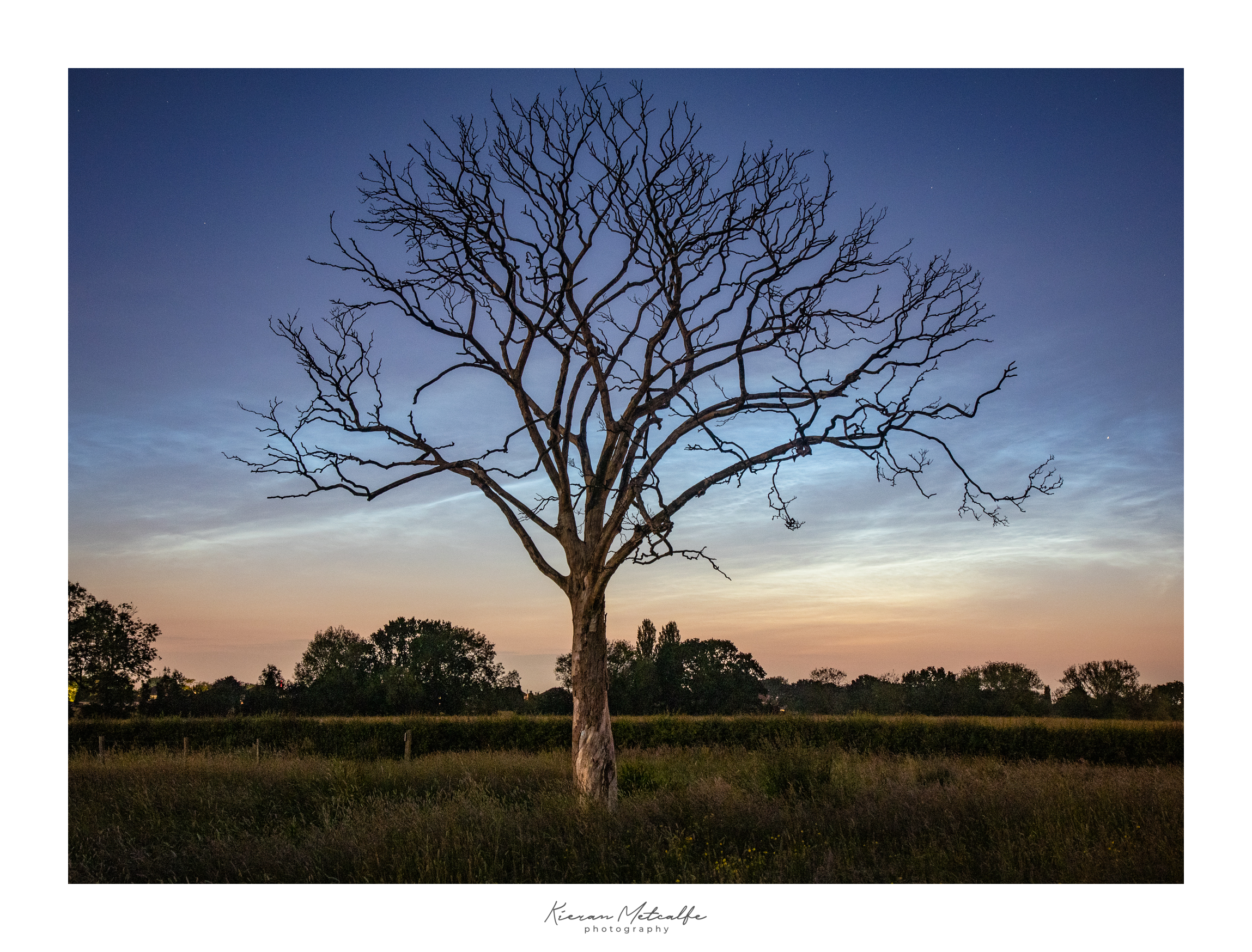 1st Place Noctilucent Cloud display from local fields in South Manchester by Kieran Metcalfe @kiers