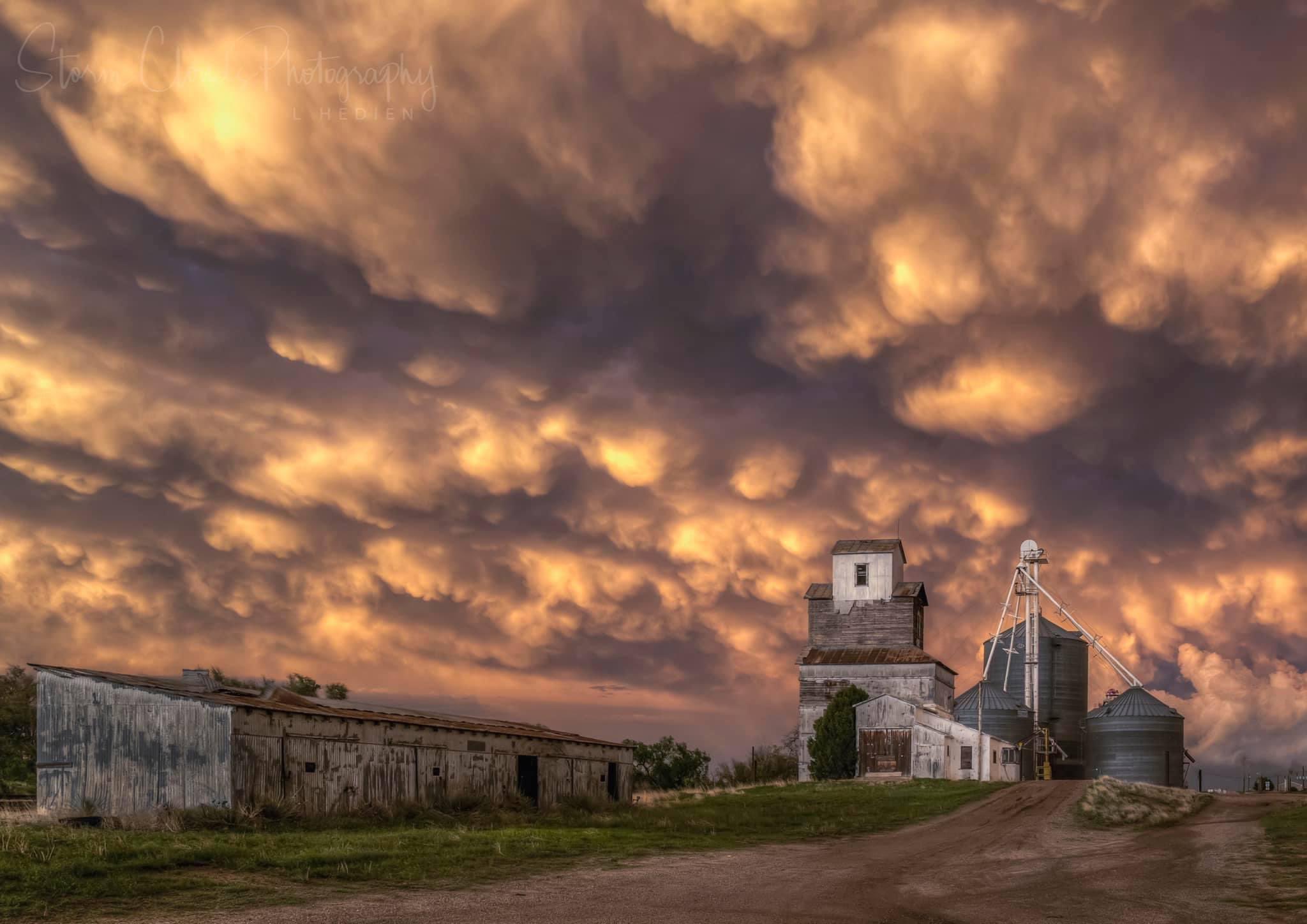 2nd Place Mammatus over a grain elevator in Colorado by Laura Hedien @lhedien